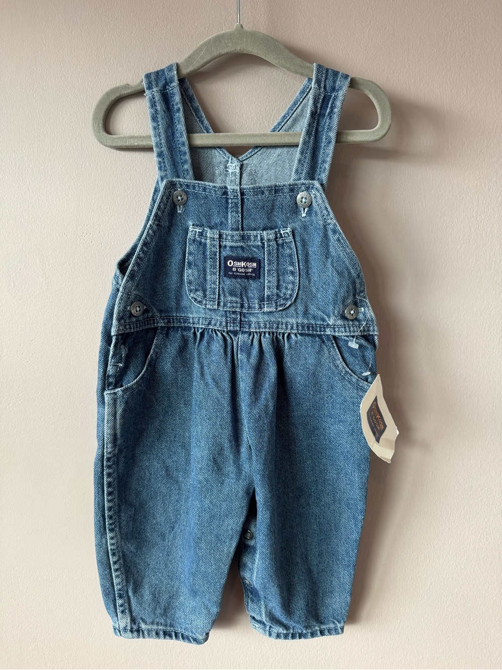 Vintage 1990s NWT Dead Stock Osh Kosh B’Gosh Denim Bubble Pant Overalls 12 month